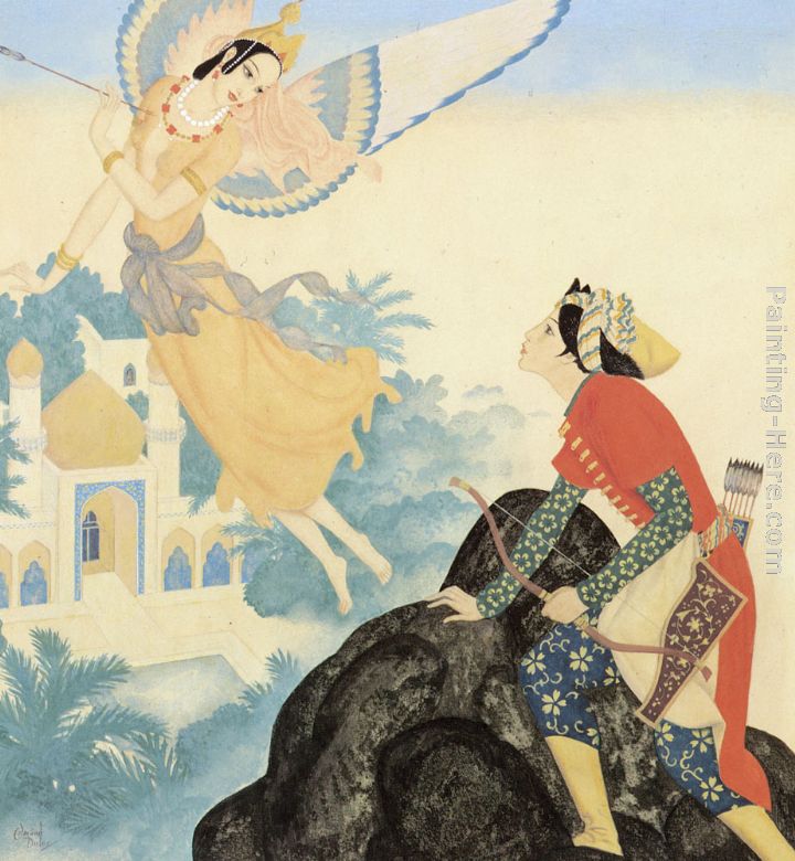 Peri Banu and Prince Achmed painting - Edmund Dulac Peri Banu and Prince Achmed art painting